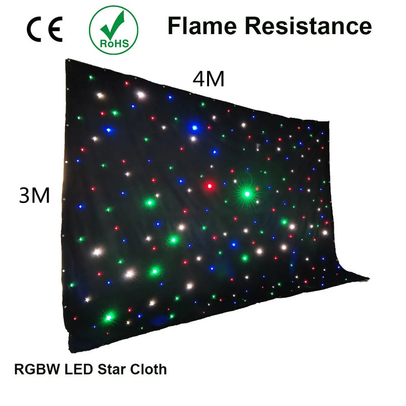 Rideau ciel étoilé LED sur velours noir avec contrôleur DMX, de 2 x 3 m à 4 x 10 m