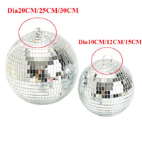 Boule à facettes disco en verre, 10 à 30 cm, sans moteur