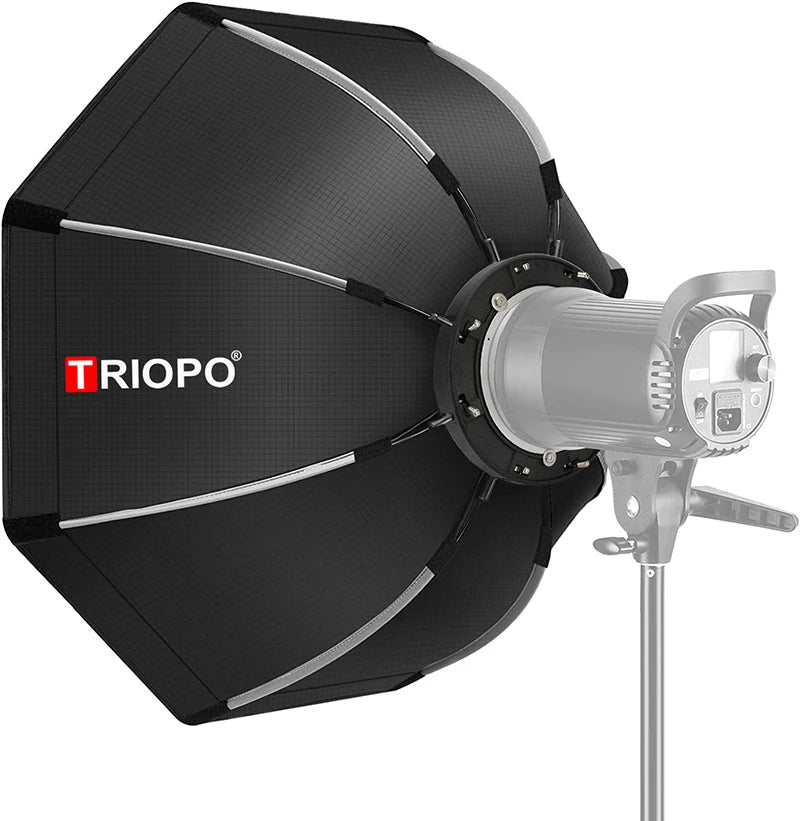 Softbox octogonale parapluie 90 cm avec grille nid d'abeille pour flash de studio
