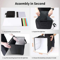 Mini studio photo LED – montage de la tente en quatre étapes