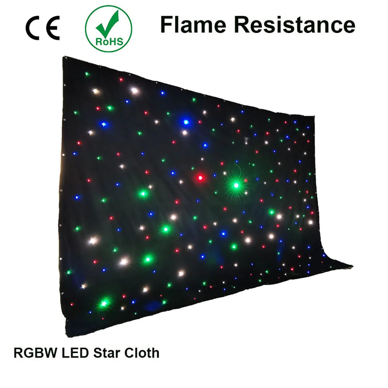 Rideau ciel étoilé LED sur velours noir avec contrôleur DMX, de 2 x 3 m à 4 x 10 m