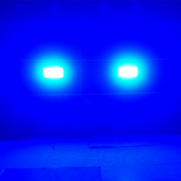 Stroboscope LED 200 W – deux projecteurs en lumière bleue dans une salle