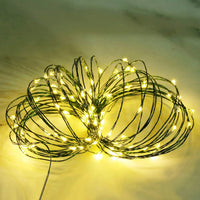 Guirlande lumineuse fil vert LED 10 à 200 m – guirlande allumée en blanc chaud en pelote