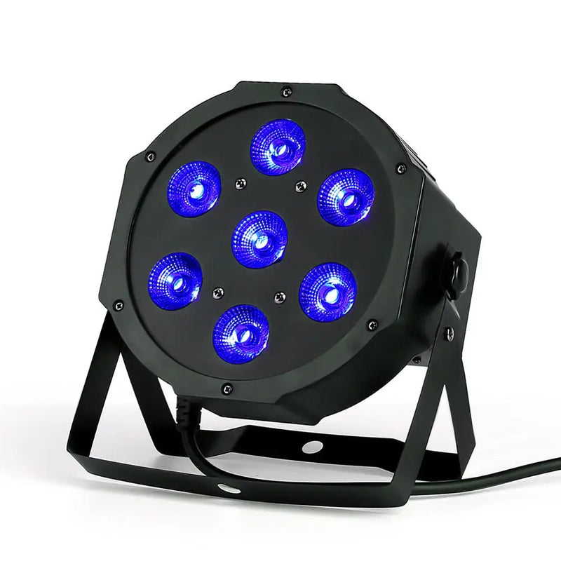 Projecteur PAR LED plat 7 LED RGBW ou RGBWA UV, lot de 4, DMX