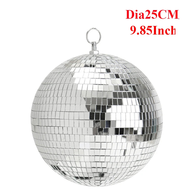 Boule à facettes disco en verre, 10 à 30 cm, sans moteur