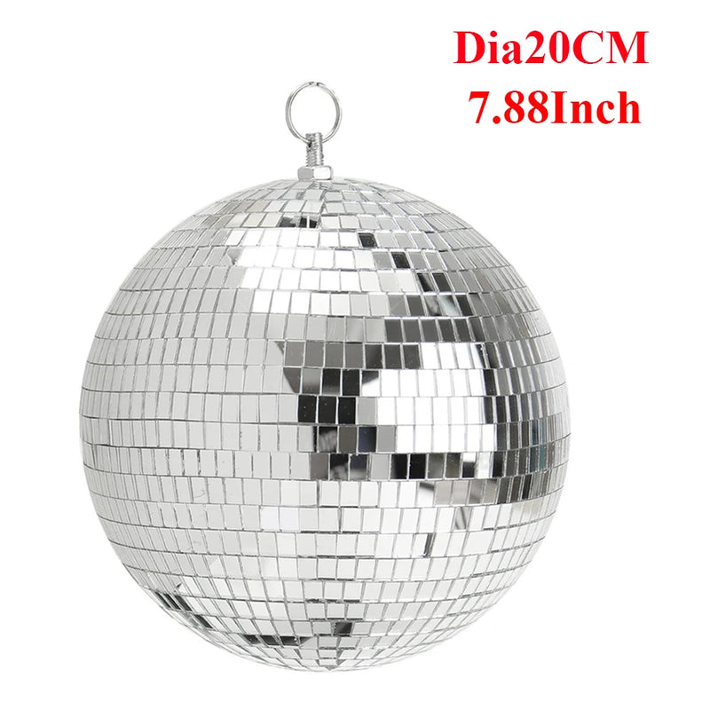 Boule à facettes disco en verre, 10 à 30 cm, sans moteur