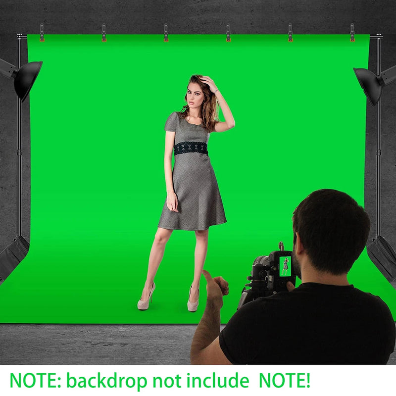 Support de fond photo – toile verte tendue sur le support pour une prise de vue