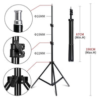 Kit studio photo – pied d'éclairage de 67 à 190 cm, détails des tubes