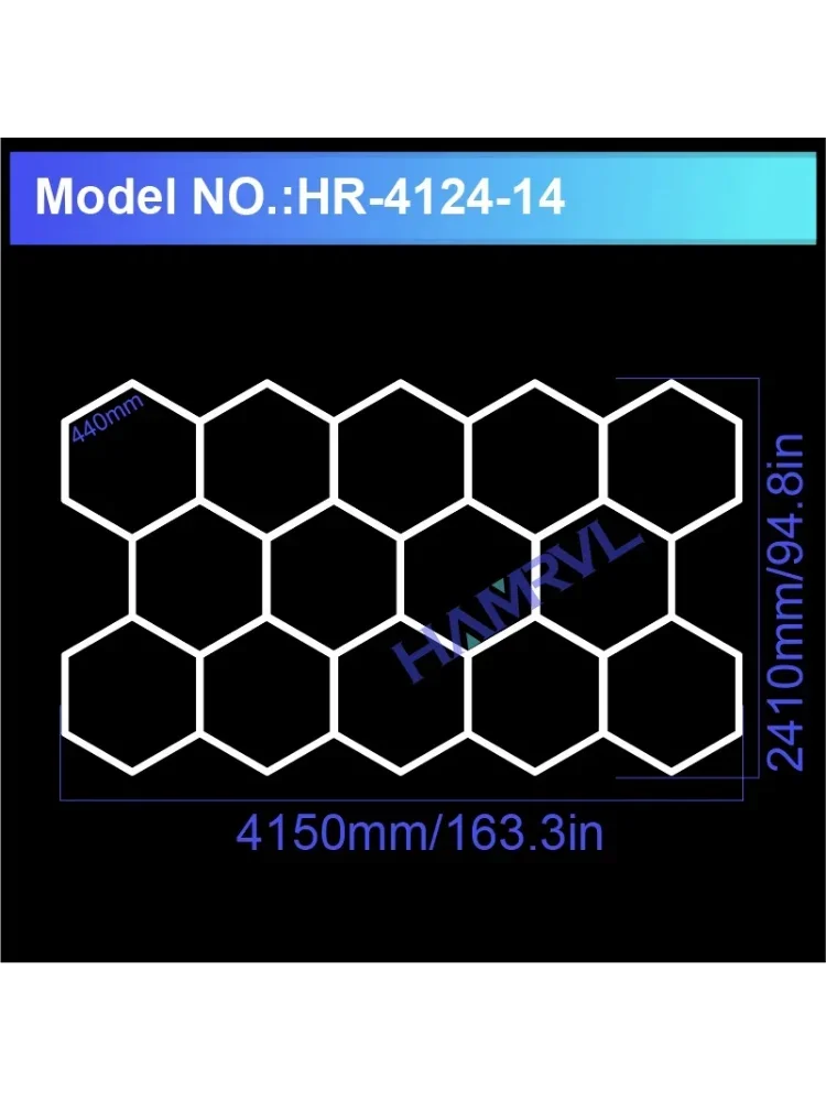 Éclairage LED hexagonal – vue 13