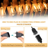 Guirlande guinguette extérieur LED connectable, ampoules incassables IP44, 10 ou 20 m