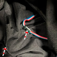 Rideau ciel étoilé LED – détail du câblage des LED au dos de la toile