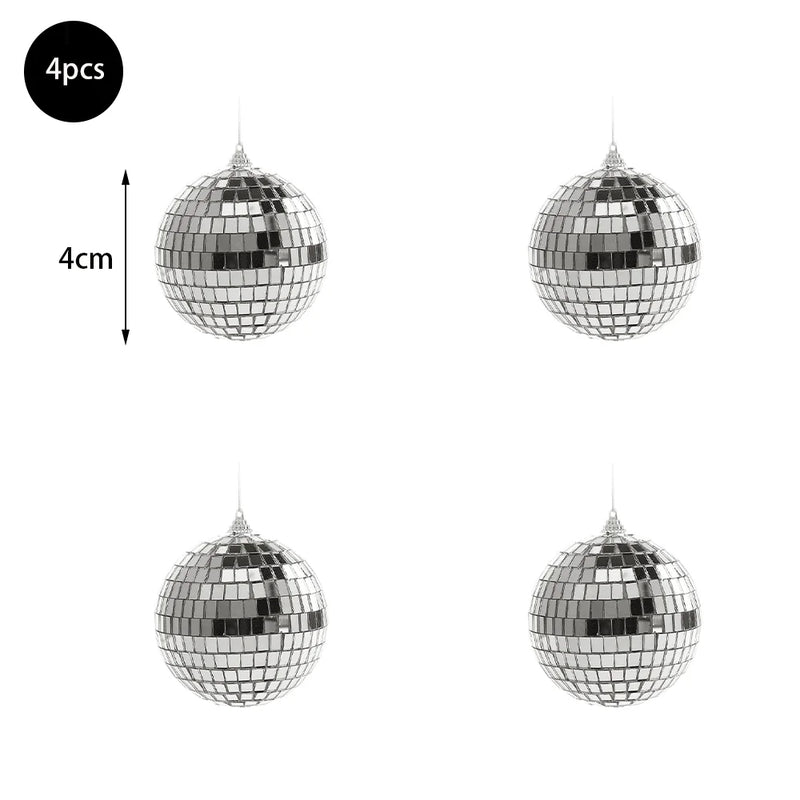 Boules à facettes miroir pour sapin de Noël, 2 à 10 cm