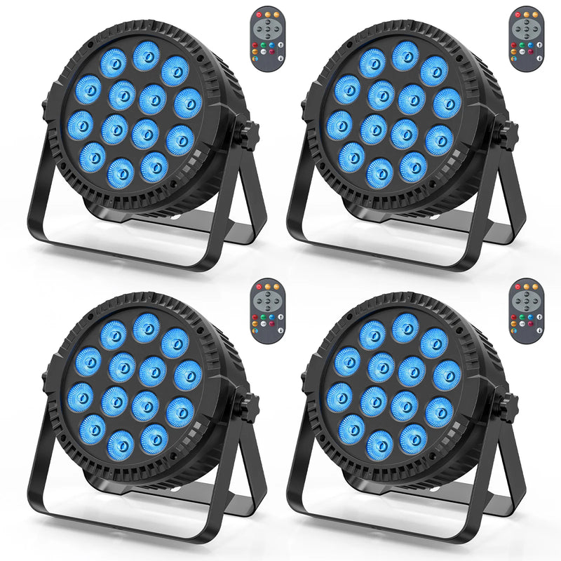 Par LED RGBW 14 LED 80 W DMX télécommande, 4 pièces