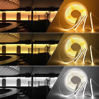 Ruban LED COB fin – blancs 3000, 4000 et 6000 K dans un bar