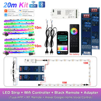 Ruban LED COB RGB adressable, Wi-Fi, télécommande, kit 1 à 25 m