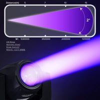 Lyre beam 7R 230 W DMX, 16 gobos, prisme rotatif et mode sonore