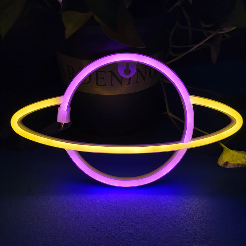 Néon LED déco gaming et chambre, 23 motifs au choix, piles ou USB