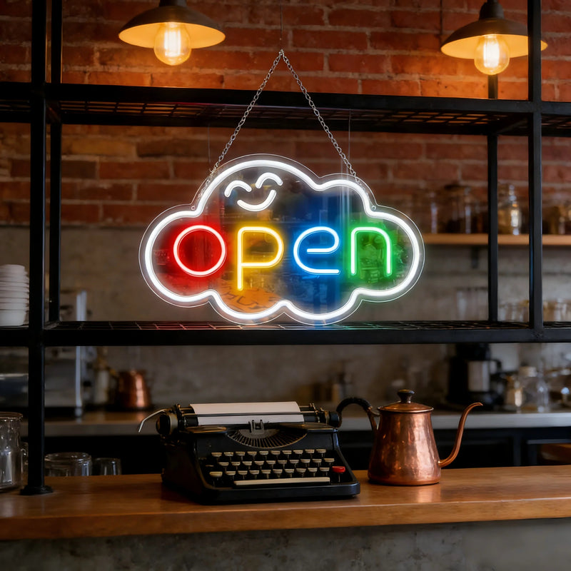 Panneau lumineux ouvert néon LED USB à interrupteur, 5 modèles