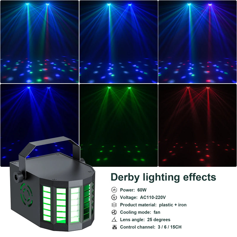 Pack éclairage DJ sur pied : 2 PAR LED RGBW, 2 derbys, télécommande