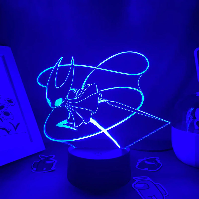 Lampe 3D Hornet – lumière bleue sur socle noir