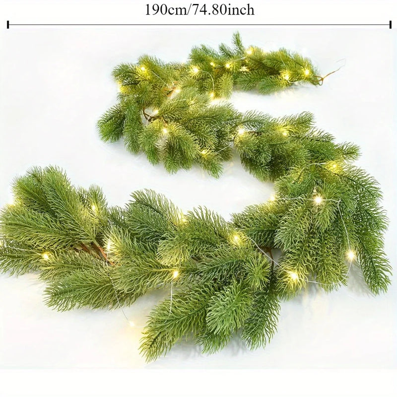 Guirlande de Noël en pin vert – longueur de 1,9 m