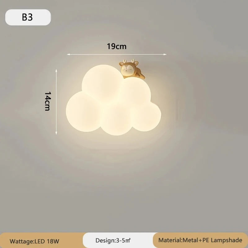 Applique murale nuage LED 18 W pour chambre d'enfant, cœur ou couronne