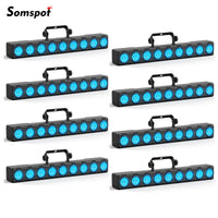 Barre LED RGBW 9 x 4 W – lot de 8 barres à LED bleues