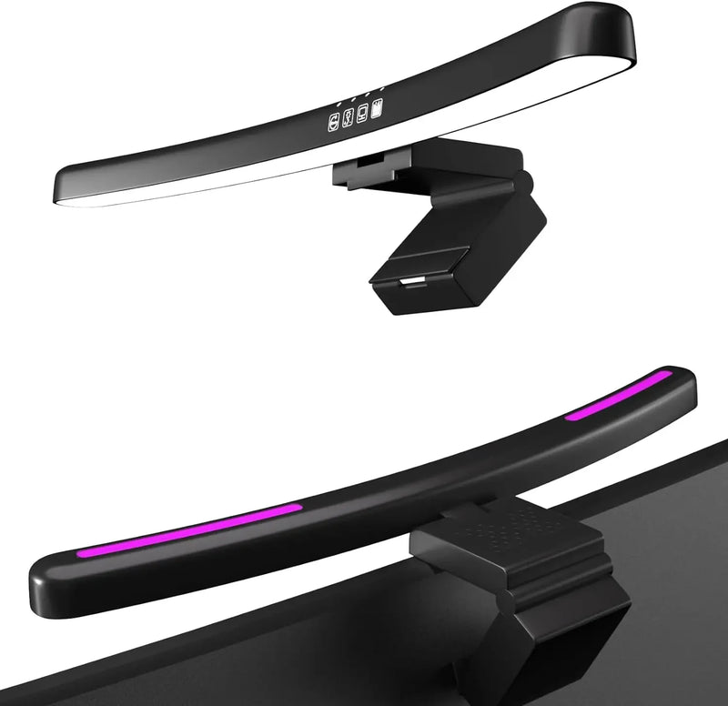 Barre lumineuse écran PC incurvée ou droite, RGB en option, 33 à 50 cm