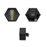 Projecteur vintage à LED COB dorée 50 W et 32 LED RGB, DMX 8 canaux, stroboscope