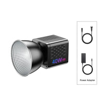 Mini lumière COB RGB 40 W rechargeable, 2500 à 6500 K, 20 effets