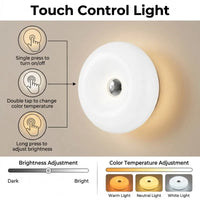 Lampe d'ambiance beignet orange – commande tactile : un toucher, double toucher, appui long