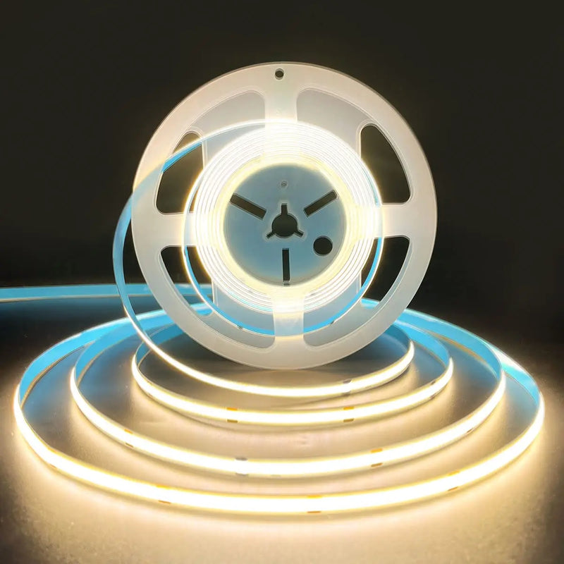 Ruban LED COB haut IRC – rouleau allumé en blanc chaud