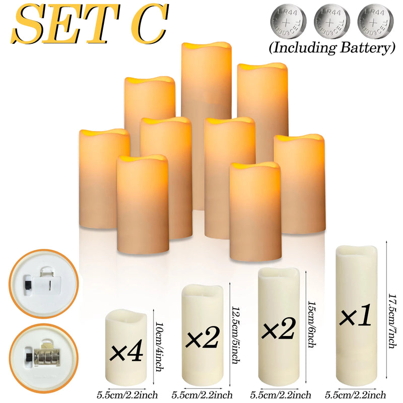 Bougies pilier LED ivoire – vue 20