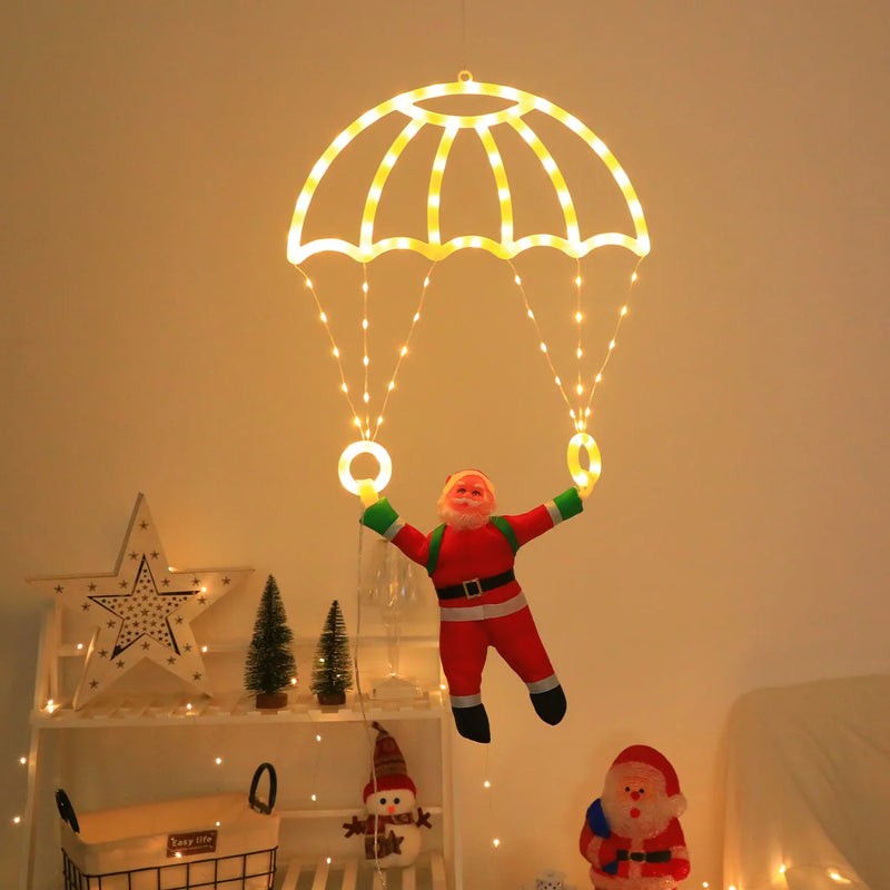 Décoration de fenêtre Père Noël en parachute – vue 13