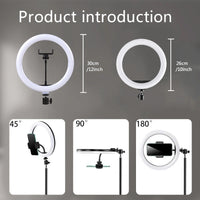 Ring light 26 ou 30 cm – anneaux de 26 et 30 cm et inclinaisons à 45, 90 et 180 degrés