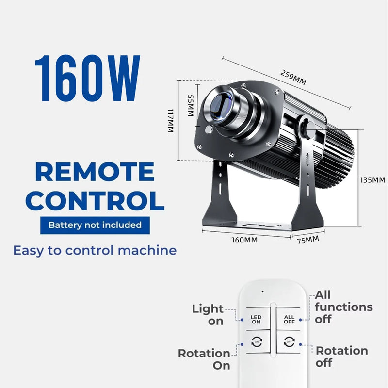 Projecteur gobo logo personnalisé, 35 à 200 W, avec télécommande