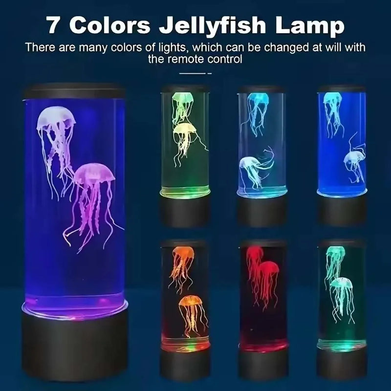 Lampe méduse LED aquarium 7 couleurs, veilleuse USB ou piles, 4 modèles