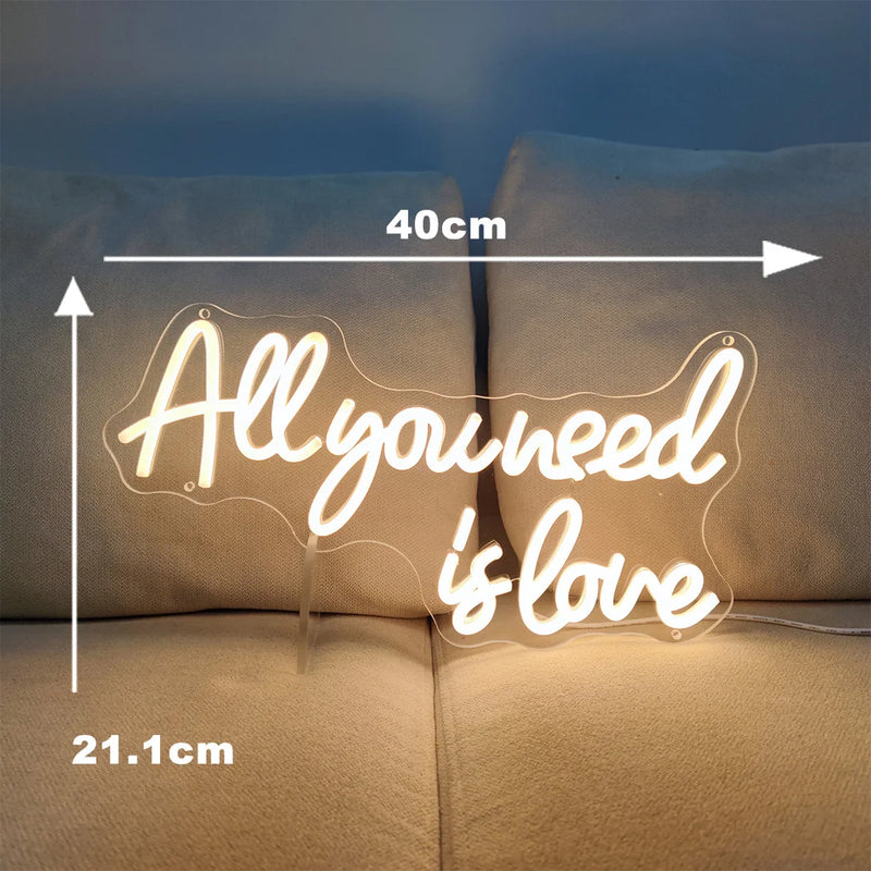 Néon mariage LED à message, 8 modèles, blanc chaud ou froid, USB