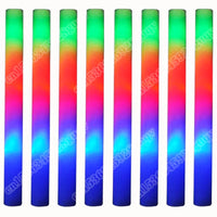 Bâtons lumineux LED en mousse, lot de 30, 3 modes, 9 coloris
