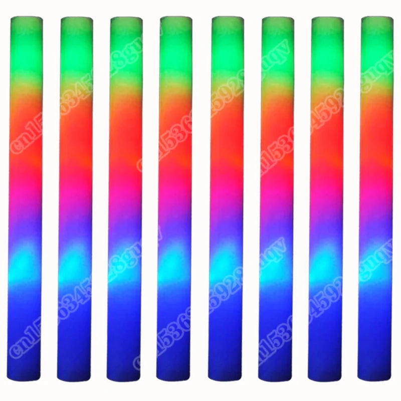 Bâtons lumineux LED en mousse, lot de 30, 3 modes, 9 coloris