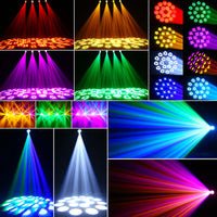 Lot de 4 lyres LED beam 150 W – couleurs et motifs de gobos projetés
