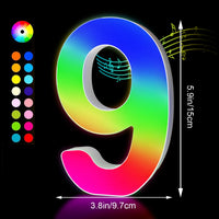Lettres lumineuses LED RGB 15 cm – chiffre 9