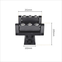 Barre LED à 2 bras mobiles 6 x 20 W RGBW, DMX 9 ou 15 canaux, 51 cm