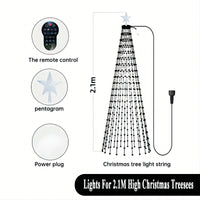 Guirlande sapin lumineuse en cascade RGB, application et télécommande, 1,5 à 2,1 m