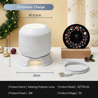 Projecteur de Noël rotatif d'intérieur, 22 motifs, rechargeable