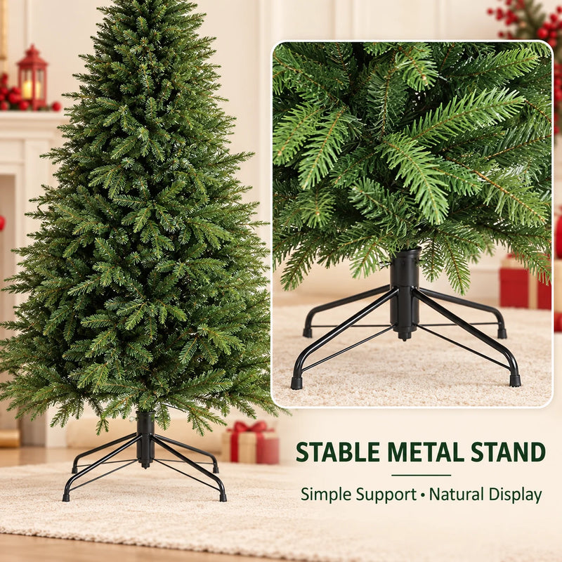 Sapin lumineux artificiel PE et PVC avec LED, 120 à 180 cm