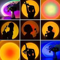 Lampe coucher de soleil USB, 16 couleurs, télécommande, 9 cm