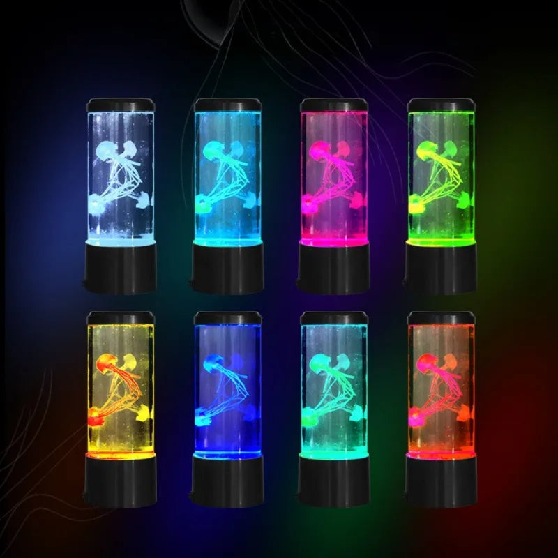 Aquarium méduse lumineux 7 couleurs, tube de 22 cm, alimentation USB