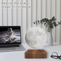 Lampe lune en lévitation magnétique 14 cm ou ampoule flottante, tactile