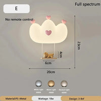 Applique murale nuage LED 18 W pour chambre d'enfant, cœur ou couronne